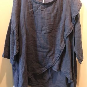 Free people blue cotton muslin top